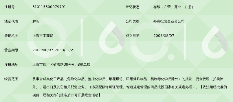 亚什兰化学贸易(上海)徐汇分公司_360百科